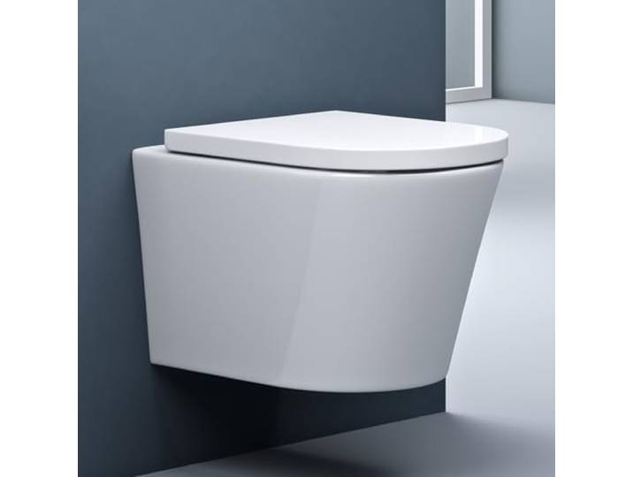 doporro WC Suspendu Cuvette Céramique Blanc Toilette Abattant Silencieux Sans bride\, Toilette avec Frein de Chute\, Facile à Nettoyer\, Aachen108