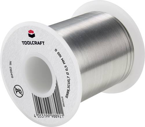TOOLCRAFT Lötzinn, bleifrei Spule Sn99,3Cu0,7 ROL1 100g 0.5mm