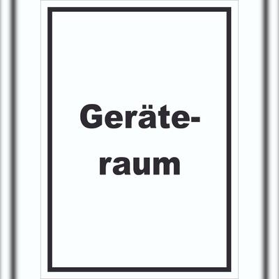 HB-Druck Geräteraum Schild mit Text Schuppen hochkant A1 Rückseite selbstklebend