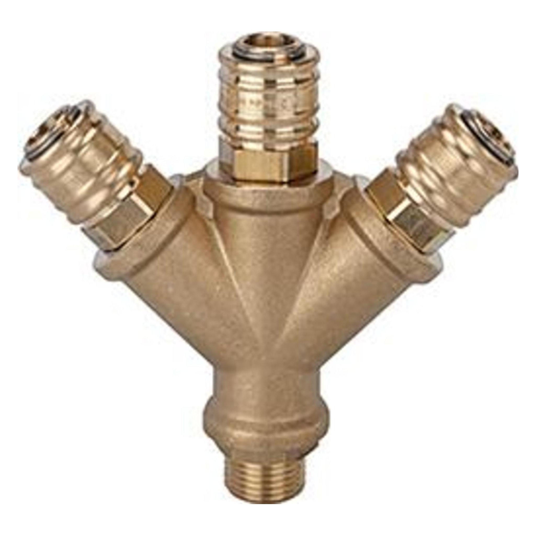 Riegler Verteiler 3/8"IG Anschl.3/8IG 3 SV-Kuppl.NW7,2 3/8AG Messing (Kupplung, Verteiler) (107268)