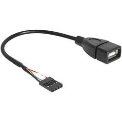 Delock USB-Kabel USB 2.0 Pfostenstecker 4pol., USB-A Buchse 0.20 m Schwarz UL-zertifiziert 83291