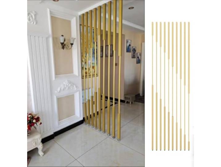 Raumteiler Quadratische, Goldene Raumteilersäule, Individuelles Design für Innentüren Von Wohnzimmern, Eingangsbereichen Von Restaurants, Kein Bohren Erforderlich(10pcs Height,240cm/95in/7.87ft)