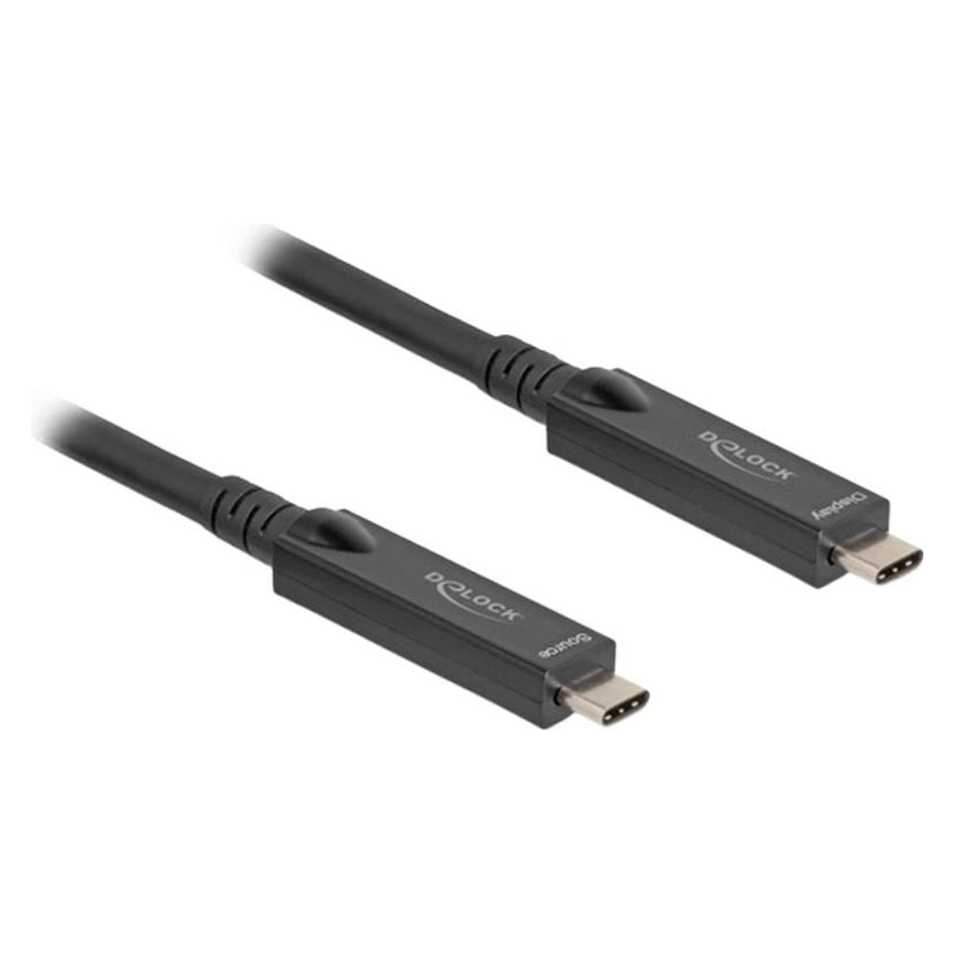 Delock Aktives Optisches USB-C 8K Video + Daten + PD Kabel 8 m (8 m, USB 3.2 Gen 2, 60 W) (84256)