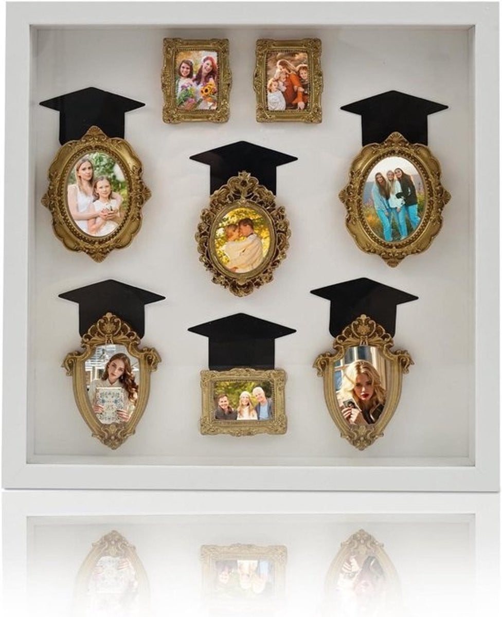 Mini Museum Silhouette Box Wit - Herinneringsdisplay Set voor Persoonlijke Decoratie - 31,5 cm