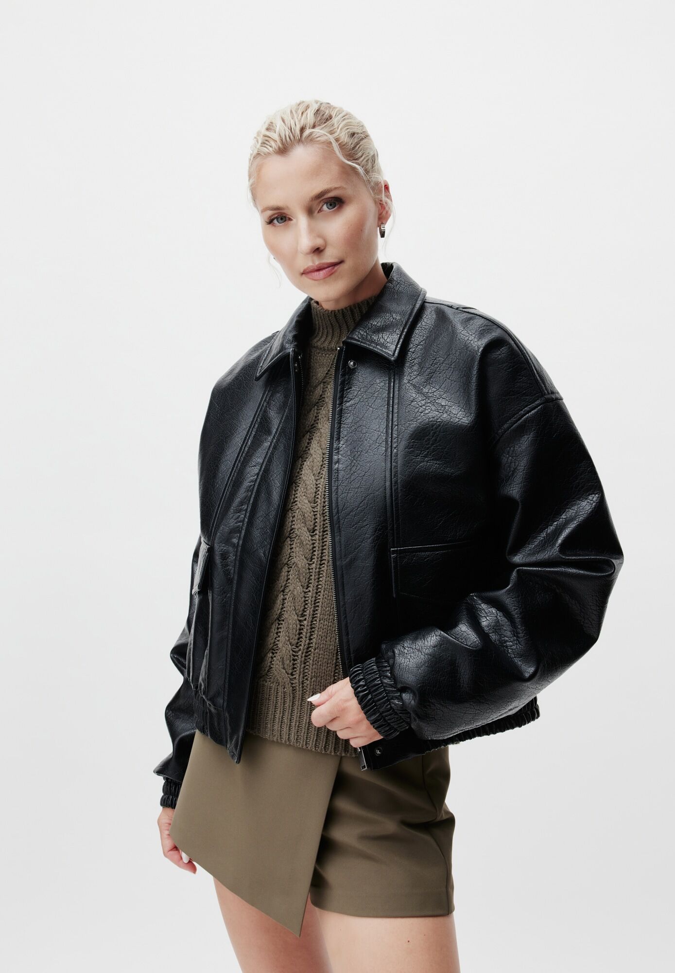 Blouson LEGER "Taira, LeGer by Lena Gercke", Damen, Gr. 36, schwarz, Obermaterial: 100% Baumwolle, oversize normal, elastischer Bund, Jacken Blouson