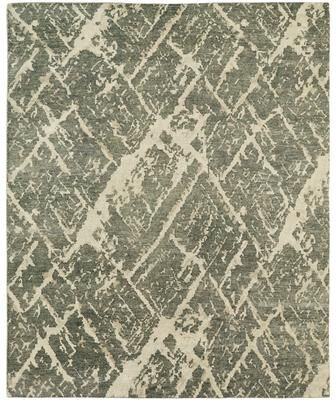 KALATY Modern Grey Hand-Knotted Wool Area Rug