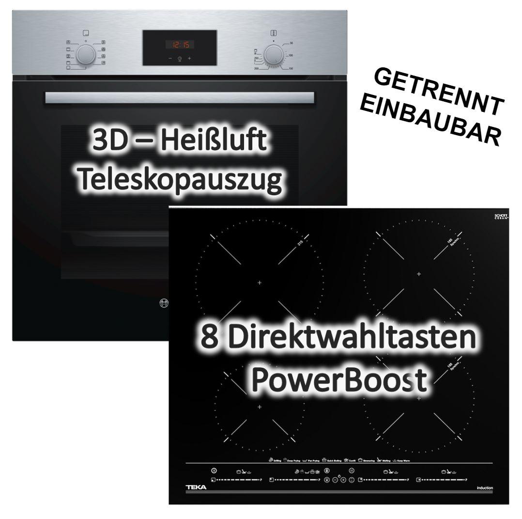 HERDSET INDUKTION Bosch Backofen Teleskopauszug mit TEKA Induktionskochfeld - autark, 60 cm NEU