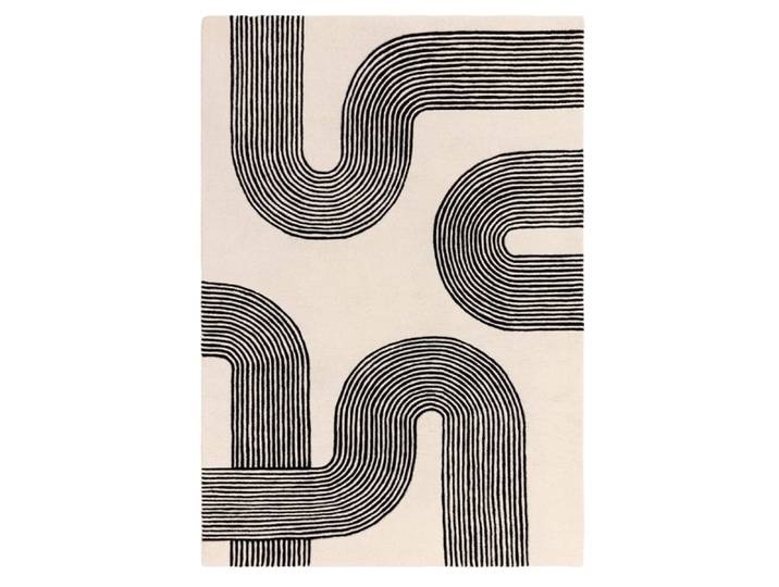 Tapis moderne tufté main en laine noir 120x170 cm
