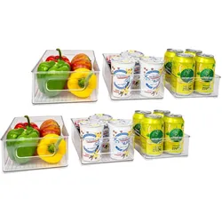 Intirilife Kühlschrank Boxen Set, Küchen Organizer, Transparent