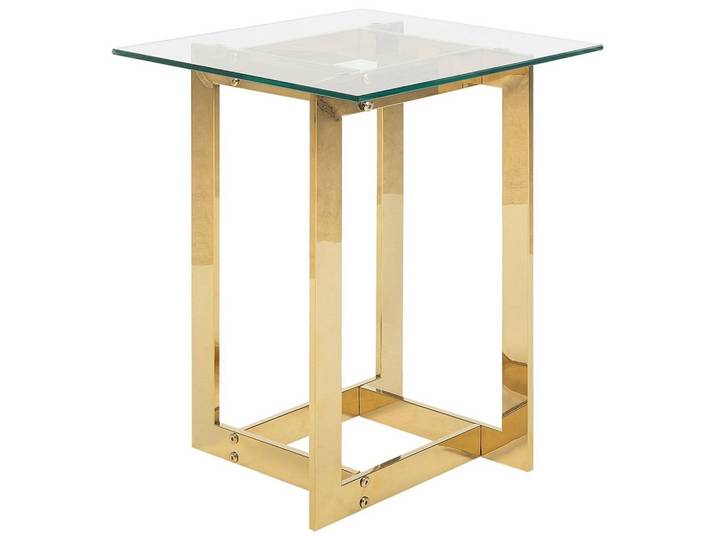 BEISTELLTISCH Glas gold quadratisch 40/40 cm Crystal