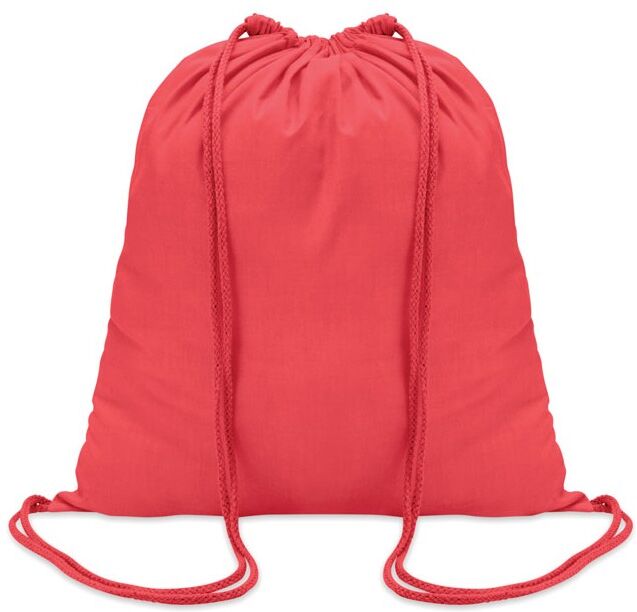 Sac à cordon publicitaire en coton coloré rouge