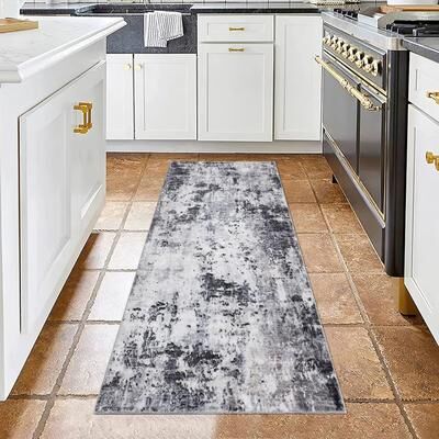 Garvee Modern Mottled Ink Abstract Area Rug