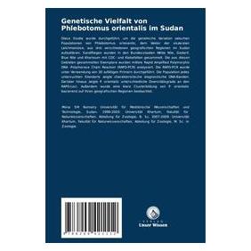 Umbreit Genetische Vielfalt von Phlebotomus orientalis im Sudan (Deutsch, Softcover, Mo'awia Hassan, Mona Numairy) (69149584)