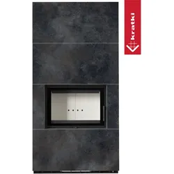 Kaminbausatz KRATKI FLOKI BOX 8 kW Ø 160 Quarzsinter OSSIDO NERO
