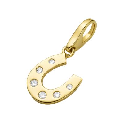 Charm-Einhänger "Hufeisen mit Zirkonia, Silber 925", gold, GIORGIO MARTELLO MILANO, Charms, Damen