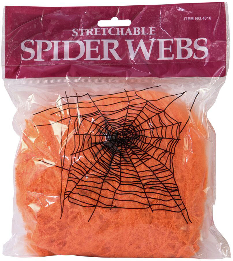 Europalms Halloween Spinnennetz Orange 100g Uv-Aktiv