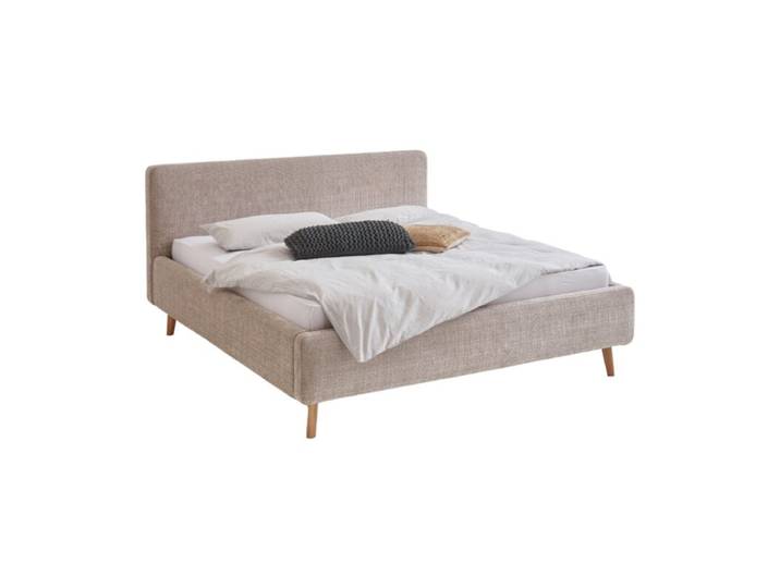 Meise Mattis Polsterbett in Bouclé-Bezug optional mit Bettkasten und Lattenrost - Boucle Yunus beige - 140 x 200 - Komfort Modell Skandinavisch, Zeitlos