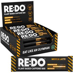 REDO Proteinriegel Plant Based Protein Bar, 18 Riegel, Mocca Latte, je 60 g, pro Riegel 12 g Protein