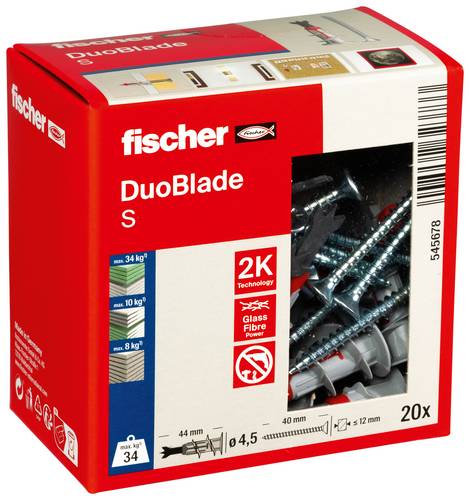 Fischer 545678 DUOBLADE S LD Gipskartondübel 44mm 20St.