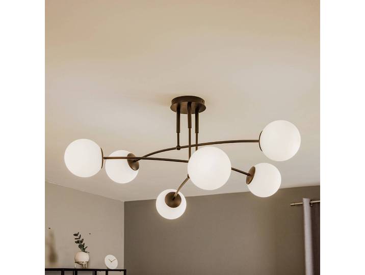 Deckenleuchte Pregos 6 EMIBIG LIGHTING, dimmbar, schwarz, für Flurbereich, Metall, Modern