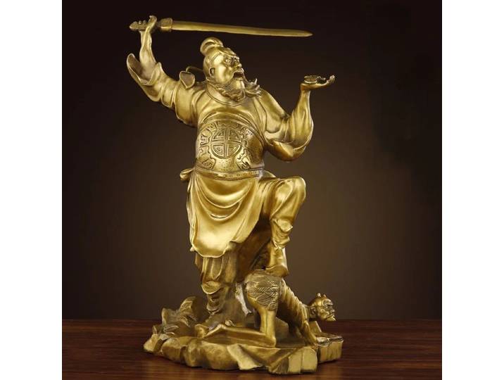 Statue Zhong Kui en cuivre Tian Shi, ornement pour entrée de maison, bureau, magasin, Sculptures décoratives