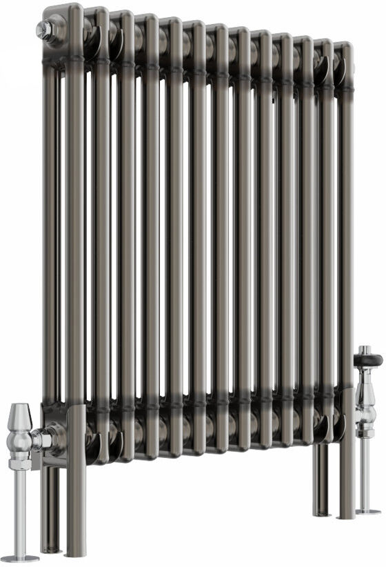 Belfry Heating Doe Horizontal Traditional 2 Column Radiator Raw Metal Silver;Raw Metal 600cm H x 605cm W x 70cm D