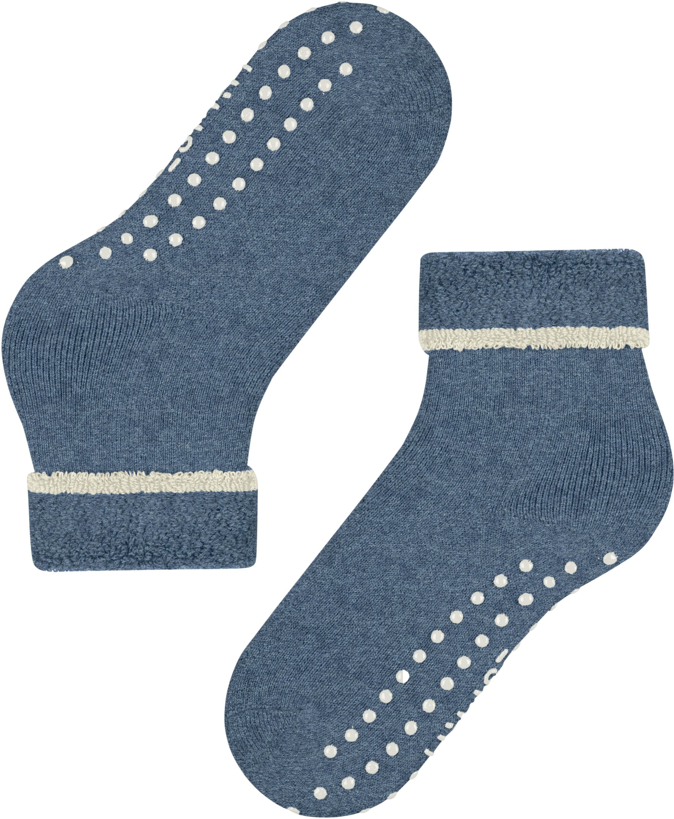 Haussocken ESPRIT "Cozy", Damen, Gr. 39-42, Sockengröße, blau (light denim), Materialmix, unifarben, normal, Socken Haussocken, mit verstärkten Belastungszonen atmungsaktiv, geruchshemmend