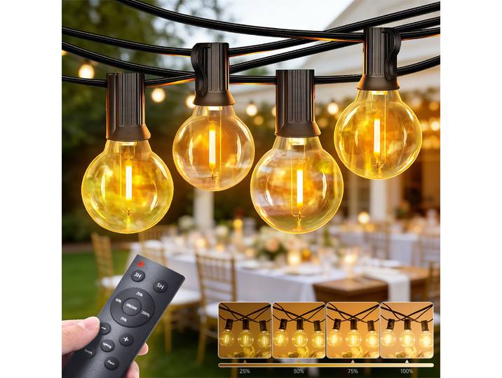 Guirlande lumineuse LED extérieure 60M, ampoules en plastique G40, lumière d'ambiance pour cour, jardin, camping, décoration de mariage