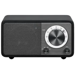 Sangean Genuine mini WR-7 schwarz matt tragbares Retro-Tischradio mit Bluetooth