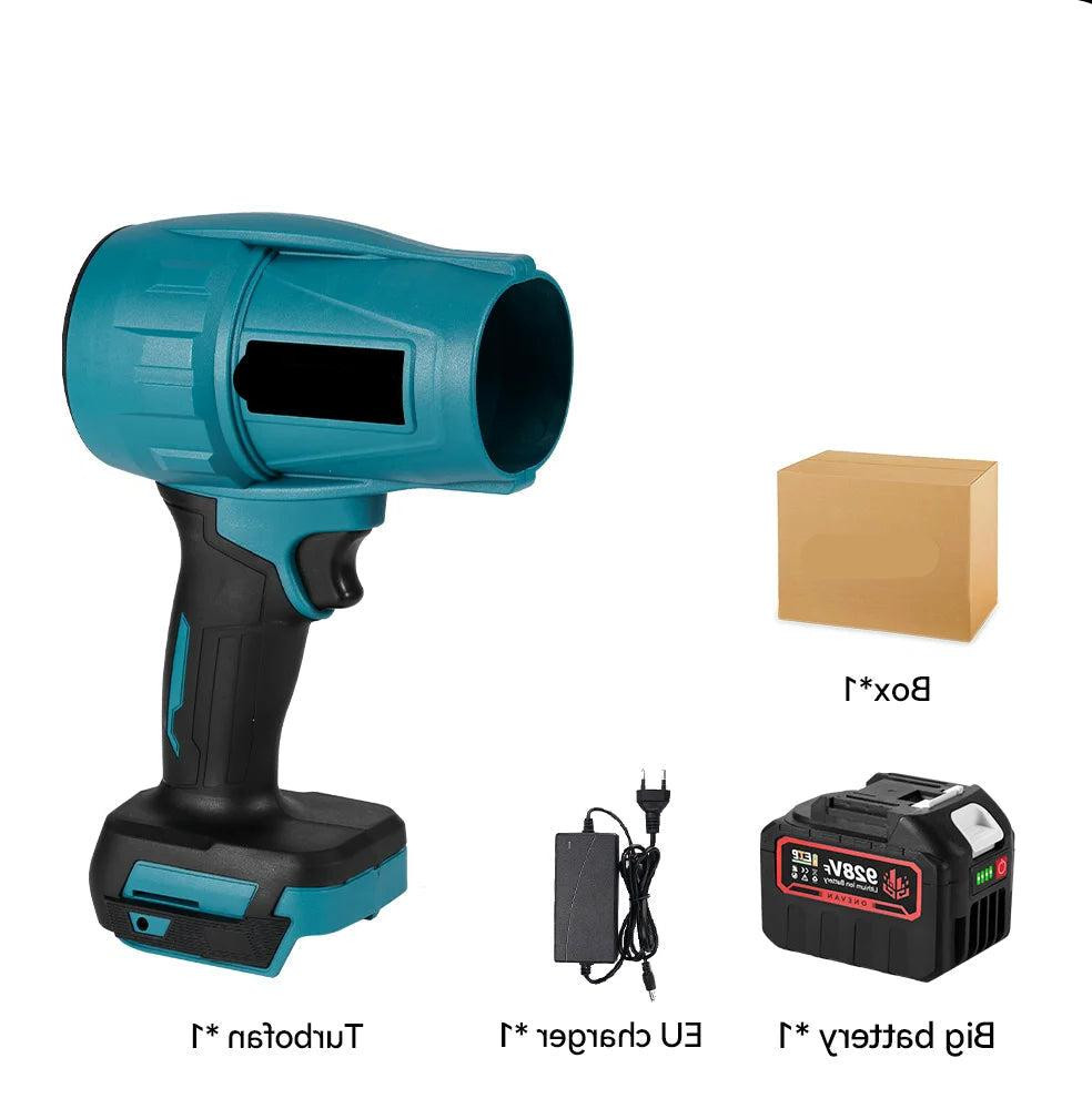 Selius Turbo Fan Handventilator Jet Fan Elektrische Blower 2000W Borstelloos met 1 Batterij