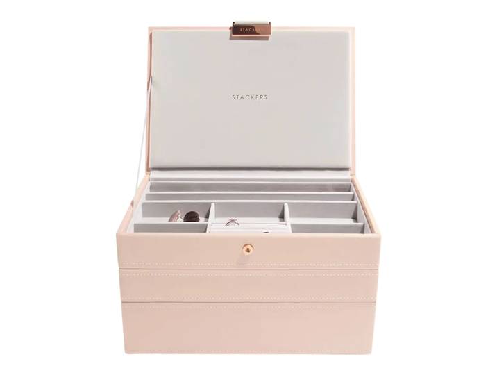 Schmuckbox Sofia, Stackers, rosa, Kunstleder