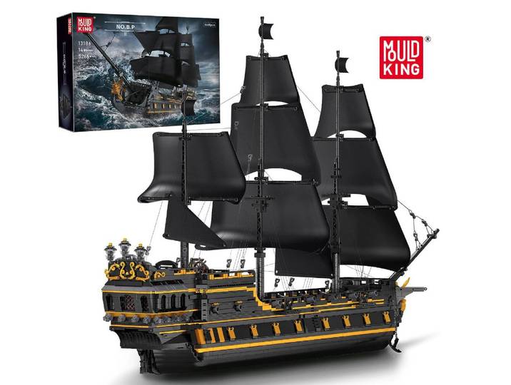 Mould King 13186 Piratenschiff Black Pearl Konstruktions-Spielset, (4794 St)