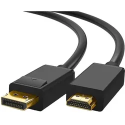 DLH Displayport To HDMI Adapter Cable - Length 2m (2 m), Videokabel, Schwarz
