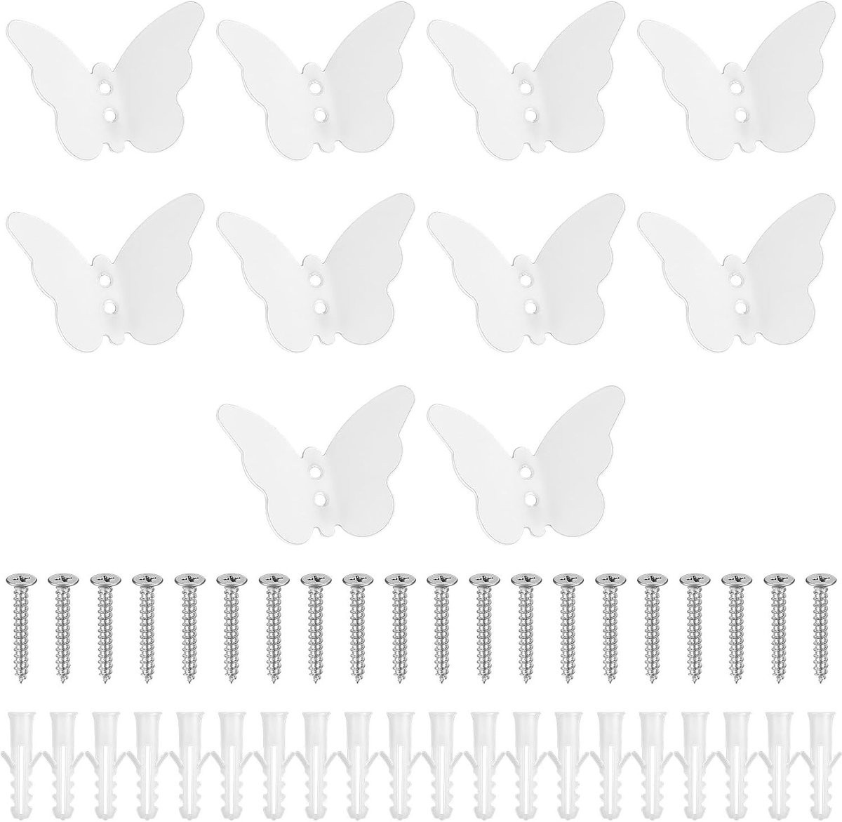 Set van 10 decoratieve vlinderhaken voor kleding en accessoires