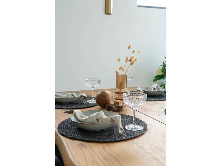 Tischset Bombay 4er-Set 38 x 38cm Grau/Dunkelgrau