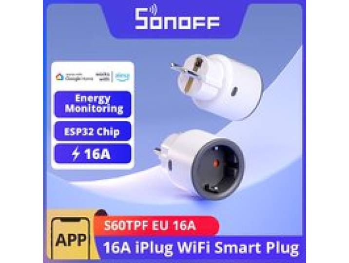 SONOFF S60 EU 16A IPlug Wi-Fi Smart Socket 1-5PCS Overbelastingsbeveiliging Smart Scene Afstandsbediening via EWeLink Alexa Google IFTTT