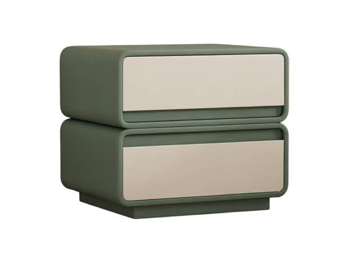 Zimmer Nachttisch gestapelten Schubladen und integrierten Griffen Weiche Oberfläche(Green,Mittel)