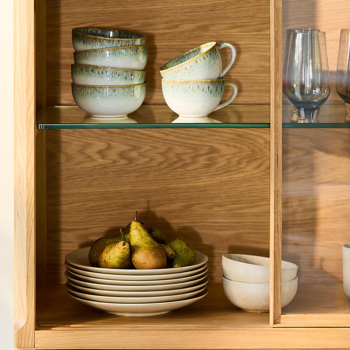 AM.PM Lot de 4 assiettes plates en grès émaillé, BENN