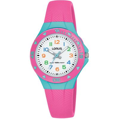 Quarzuhr LORUS, rosa (pink, weiß), Armbanduhren, Kinder, türkis-pink, Quarzuhr, Armbanduhr, Kinderuhr, Schulanfang, Geburtstag, Geschenkidee