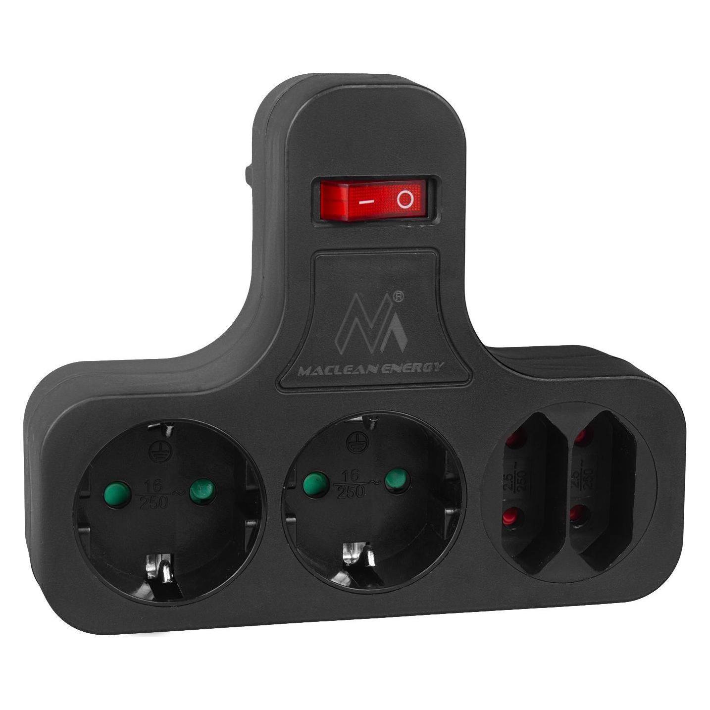 Maclean Steckdosenleiste 4-fach MCE224G (4x, CEE 7/3, CEE 7/4) (MCE224 G/B)