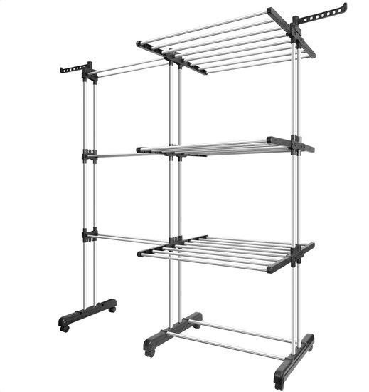 Famanu 2-in-1 uitschuibaar wasrek tot 130 cm