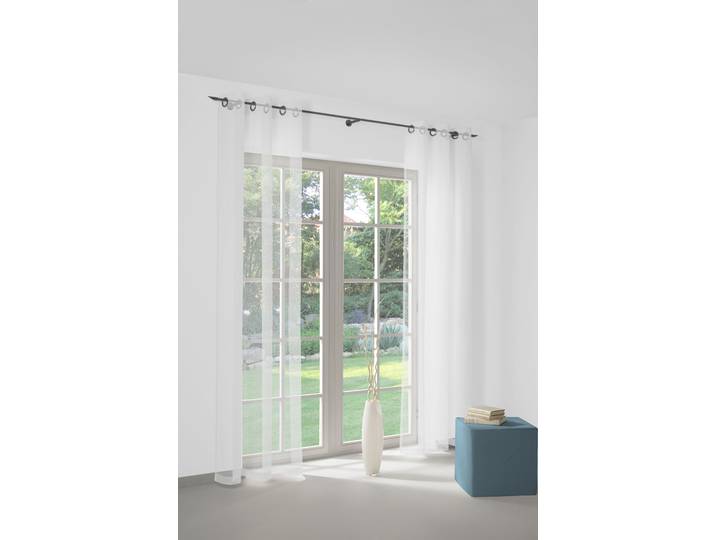 Gardine WIRTH Heike Gr. 6, weiss (weiß), B:300cm H:120cm, Polyester, Gardinen, Gardine