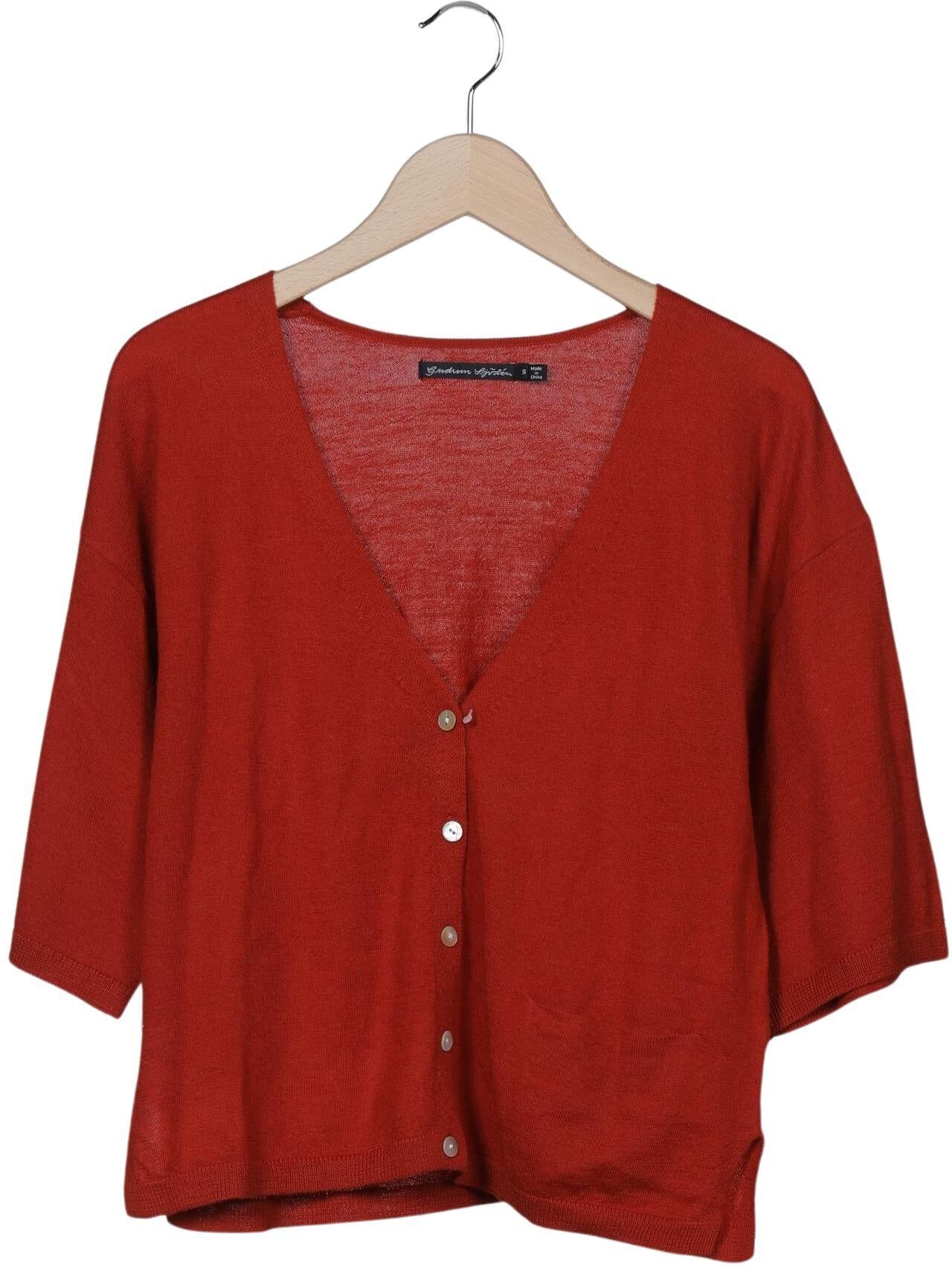 Gudrun Sjödén Damen Strickjacke, Rot, Gr. S, Wolle - Second Hand