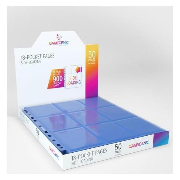 Gamegenic GGS30004 - Seiteneinschub mit 18 Taschen, 50 stk. Packung, blau (GGS30004ML)
