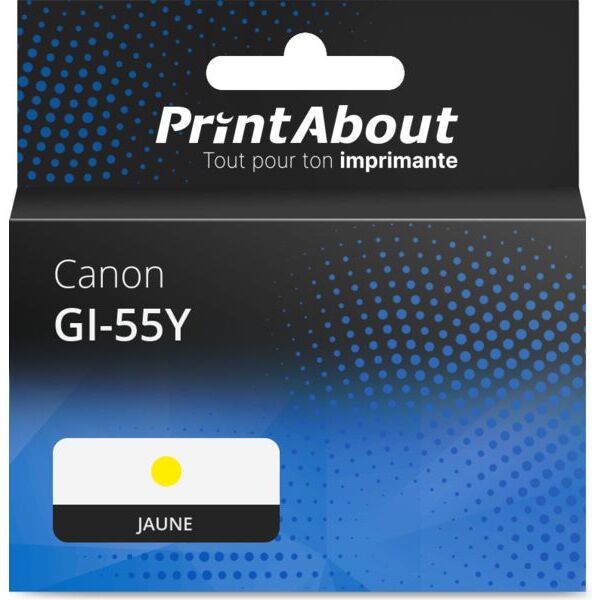 PrintAbout Cartouche compatible Canon GI-55Y - Jaune Jaune