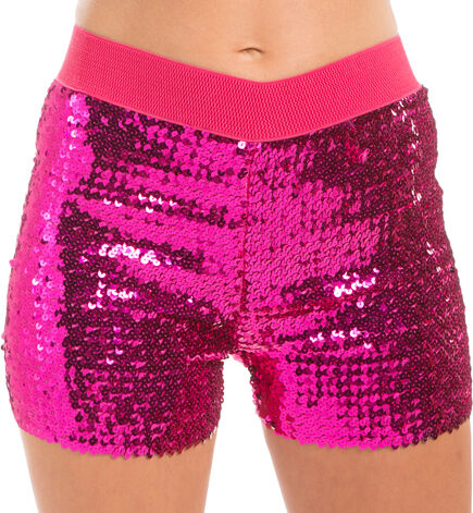 Pailletten-Hotpants, pink