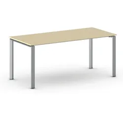 Konferenztisch PRIMO INFINITY 180x90 cm, graues Metallgestell, Birke