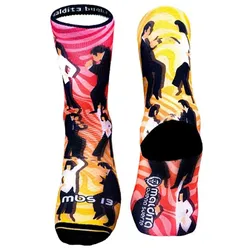 MALDITA BUENA SUERTE Socken Bike Fiction | fuchsia / gelb L | 41-43