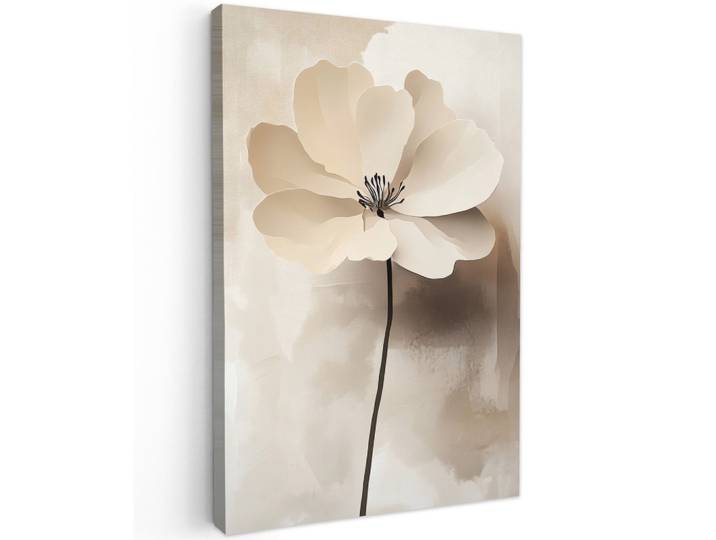 LEINWANDBILD Blume - Beige - Farbe - Schatten Wanddeko 40x60 cm