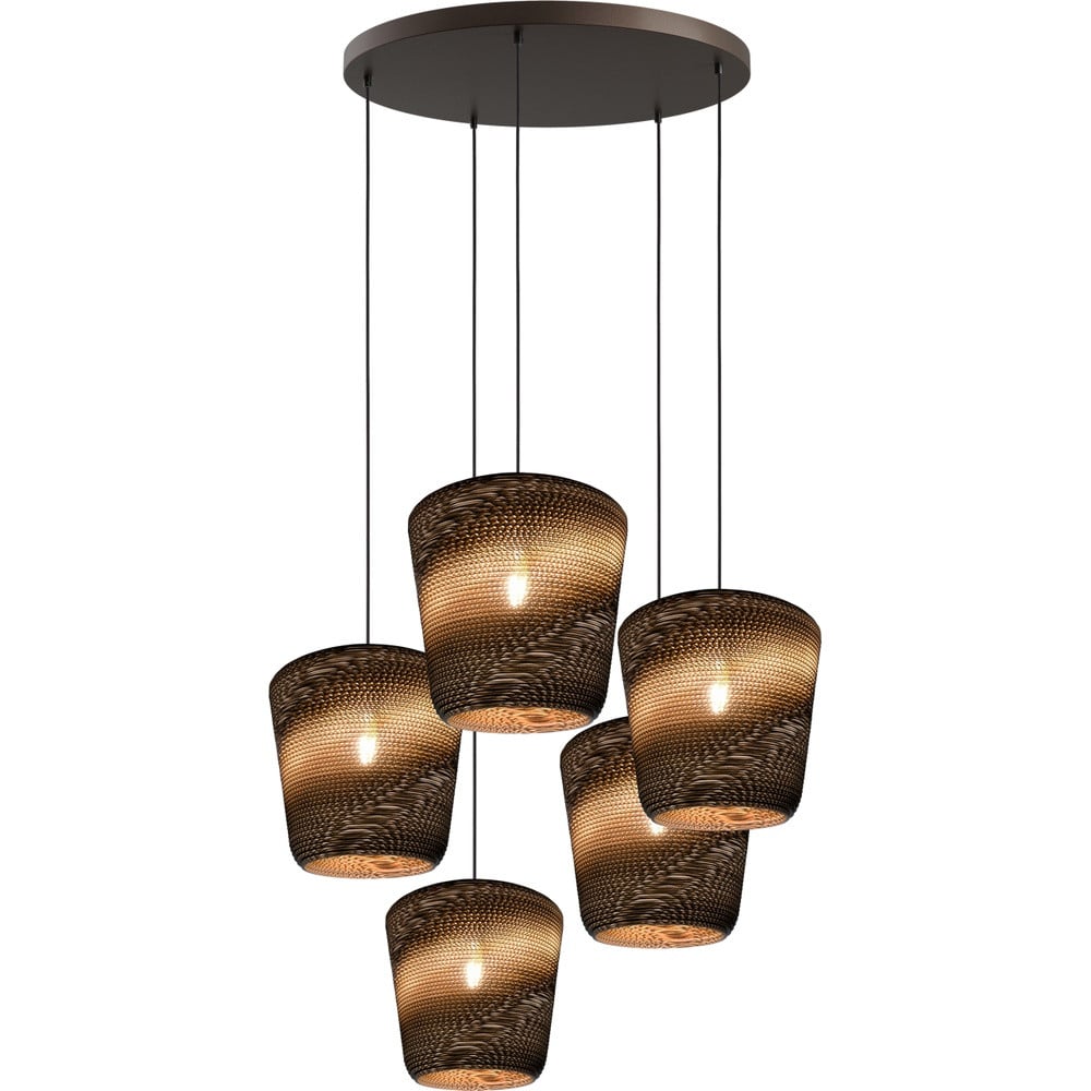 Masterlight Hanglamp Carta Moody 5x Ø34cm Cacao Bruin
